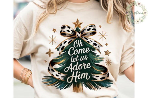 Adore Him Christmas Tree Sublimation PNG Review for Illustrations