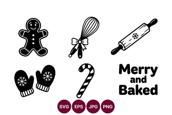 Christmas Baking Vector Icons for Seasonal Illustrations