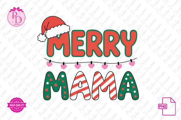 Christmas Mama PNG Clipart Sublimation for Illustrations