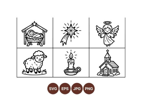 Christmas Nativity SVG Clipart for Illustrations