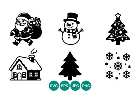 Christmas Vector Icons Set for Illustrations