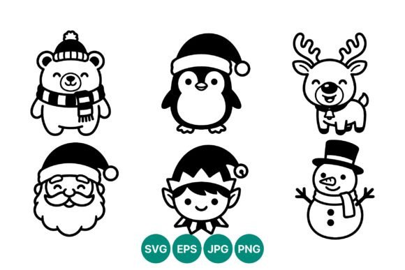 Christmas Vector Line Art Set: Essential Illustrations for Handmade Creators