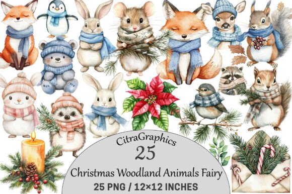 Christmas Woodland Cute Animals Fairy: A Crafter’s Review of These Festive Illustrations