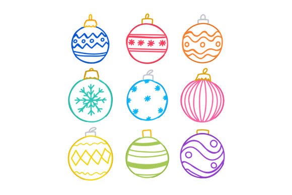 Colorful Hand Drawn Christmas Ornaments Embroidery Review