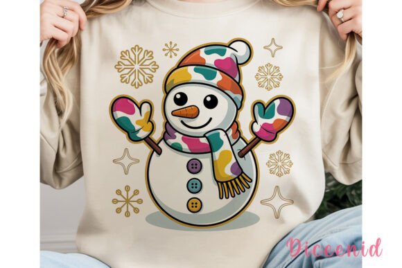 Colorful Snowman Christmas PNG Clipart for Illustrations