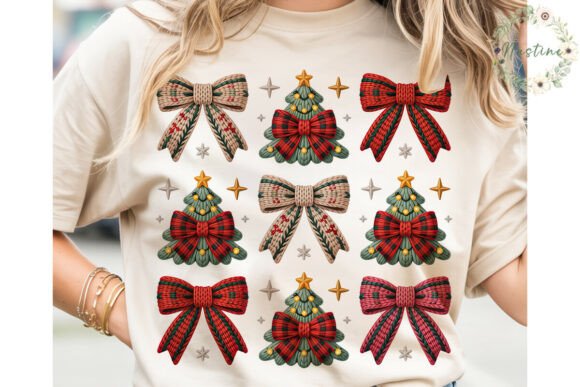 Cozy Christmas Bows Trees PNG Clipart: Illustrations for Branding