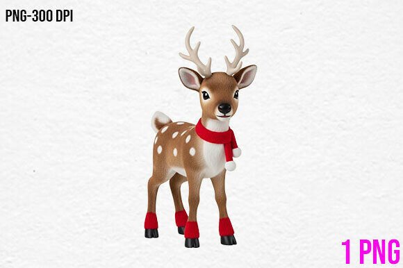 Cute Baby Deer Christmas Clipart for Illustrations and Blog Graphics