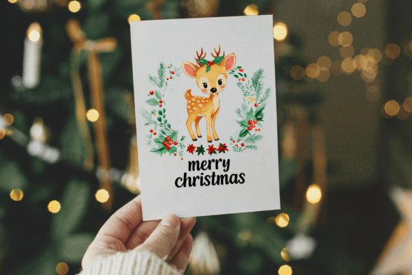 Cute Christmas Deer PNG: Illustrations for Branding