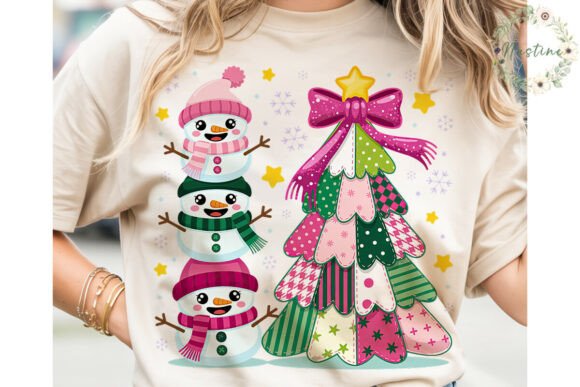 Cute Snowman Patchwork Christmas PNG Review for Digital Sellers