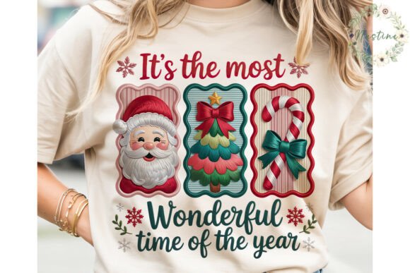 Embroidered Christmas Blocks PNG Clipart