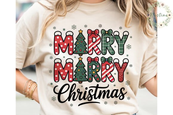 Festive Patterned Merry Christmas PNG: Illustrations for Crafters