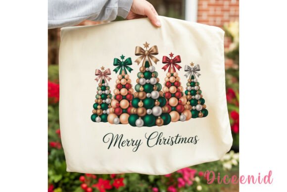Glitter Christmas Trees PNG Clipart