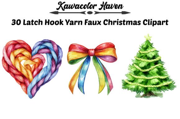 Latch Hook Yarn Faux Christmas Clipart Illustrations Review