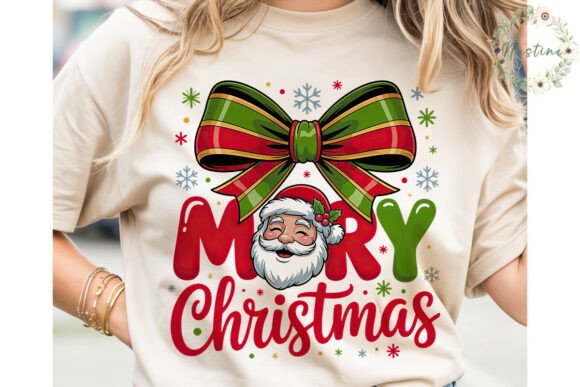 Merry Christmas Santa Bow PNG Clipart Illustrations