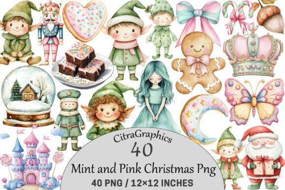Mint and Pink Christmas Clipart: A Seller’s Guide to Seasonal Illustrations