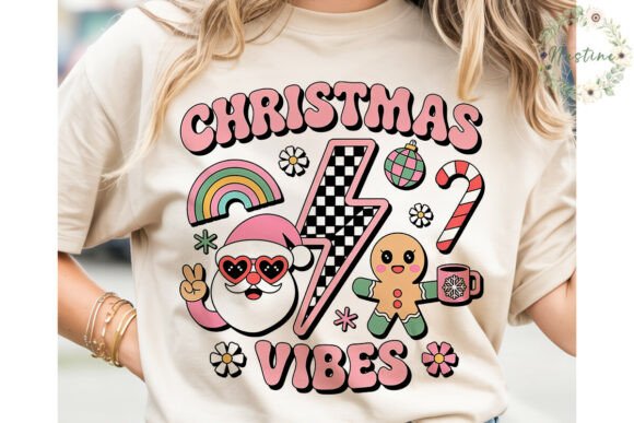 Retro Christmas Vibes Sublimation Design for Illustrations