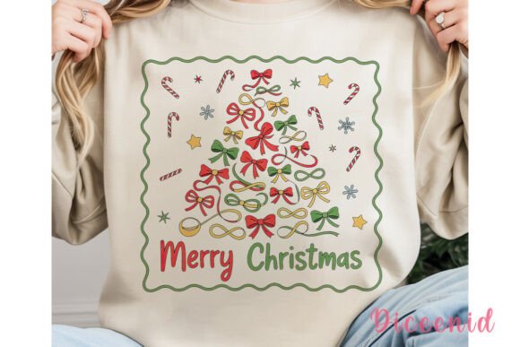 Ribbon Christmas Tree Sublimation Design for Illustrations