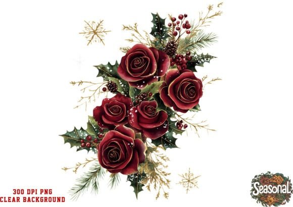 Scarlet Petal Christmas Bouquet PNG: A Designer’s Review for Brand Identity and Illustrations