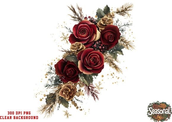 Wine Floral Christmas Bouquet PNG: A Designer’s Review for Seasonal Illustrations