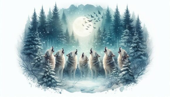 Wolf Christmas Choir Illustrations Review